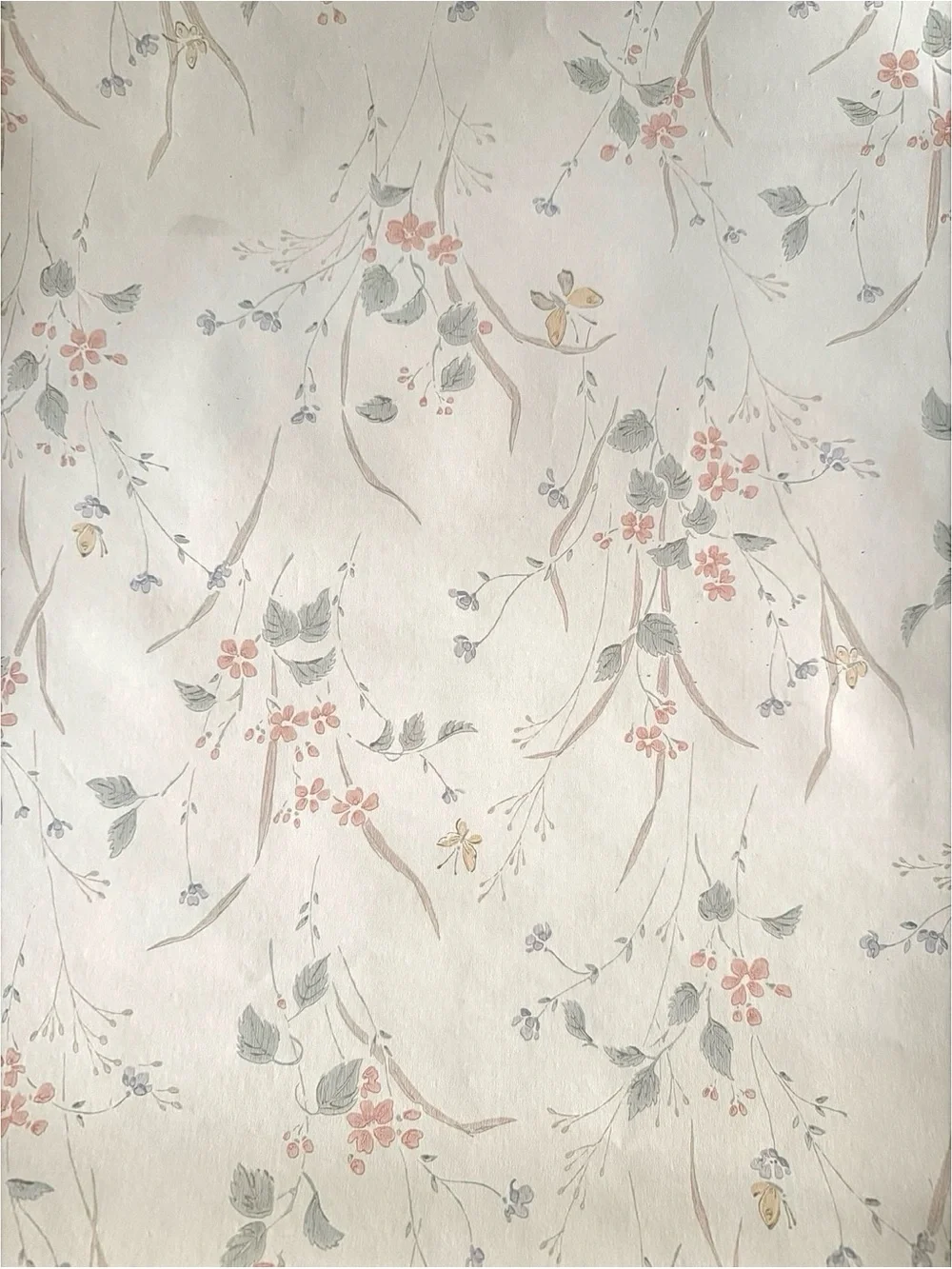 Vintage Wallpaper Floral Butterfly Cottage Collin & Aikman Wallcovering 7212